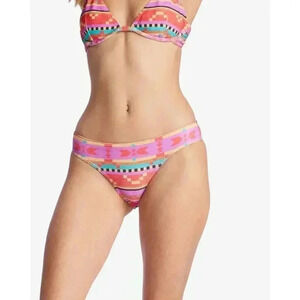 Billabong Baja Rising Lowrider Bikini Bottoms Size XL Multi Colored Boho Retro